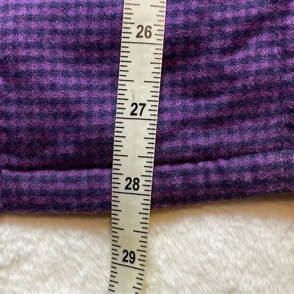 L.L. Bean Purple and Black Checked/Plaid Lined Shacket Size Large - Picture 13 of 14